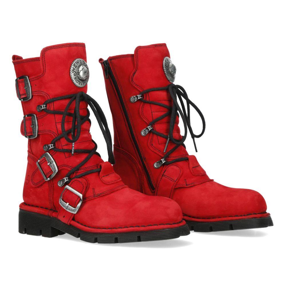 New Rock - M1473S12 Stiefel - Rot/Silberfarben Product image